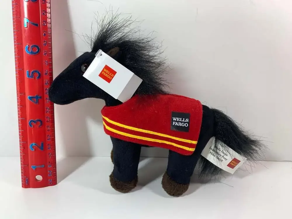 Wells Fargo Mike the Pony Black advertising plush NWT